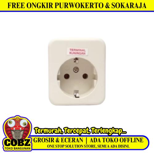 1 LUBANG / UTICON Stop Kontak Terminal Arde Tempel OB Outbow Cream