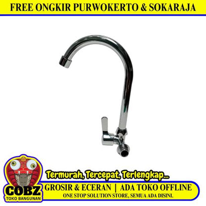 1/2 IN / FICO Kran Angsa Sink Bak Cuci Piring Tembok Stainless