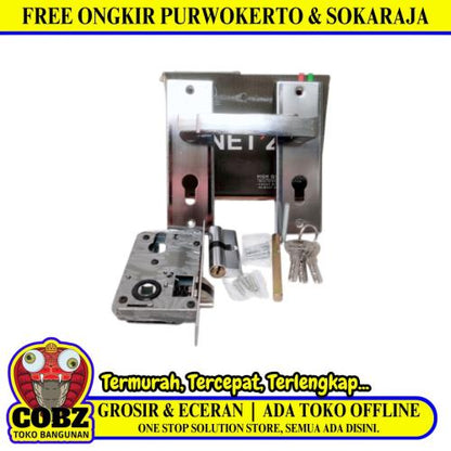 NET'Z 3012-2 SN / CP Handle Door Lock Tarikan Handle Kunci Pintu Kecil Set