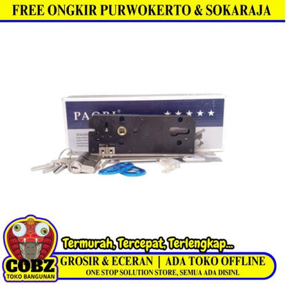 PAORI PH7016-40 NB-T Slot Body Kunci Pintu Roller Pelor 2 Rumah Double Besar Set