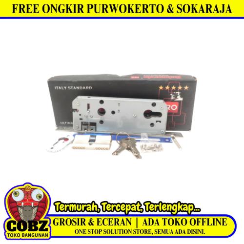 BELMONDO Slot Body Kunci Pintu Roller Pelor 2 Rumah Double Besar Set