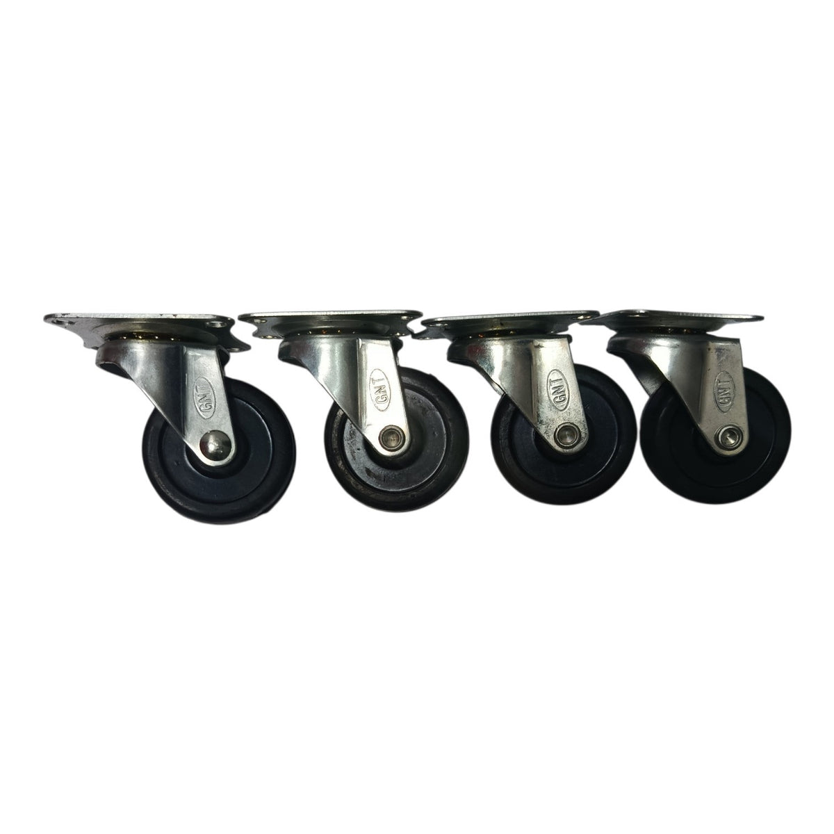 2 IN / GNT Roda Hidup Trolly Bentuk Plat 50 MM Nylon Hitam 4 Pcs Dus