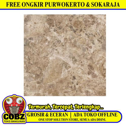 50 CM x 50 CM / PLATINUM LIBRA Keramik Lantai Rumah Glossy Brown Dus