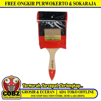 4 IN / YO-ZURI  Kuas Cat Tembok Kayu Besi Air Acyrlic Paint Brush