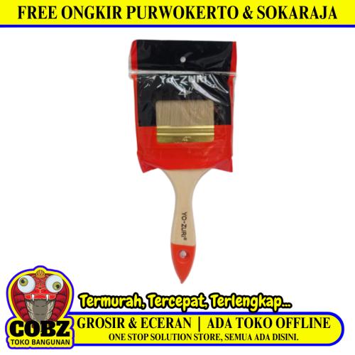 4 IN / YO-ZURI  Kuas Cat Tembok Kayu Besi Air Acyrlic Paint Brush
