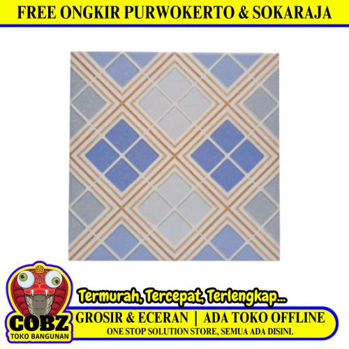 25 CM x 25 CM / UNO TAKEDA Keramik Lantai Kamar Mandi Matte Blue Dus