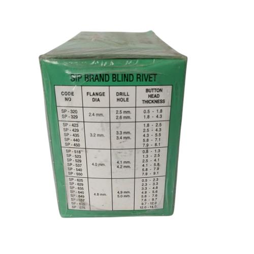 4 MM x 12.7 MM / SIP SP . 550 Paku Rivet Keling Tang Rivet Dus