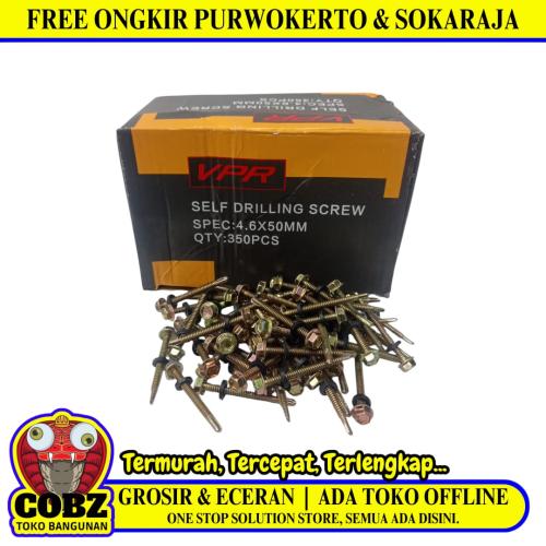 #4.6 x 50 MM / VPR Roofing Baut Sekrup Atap Baja Ringan Kuning Dus