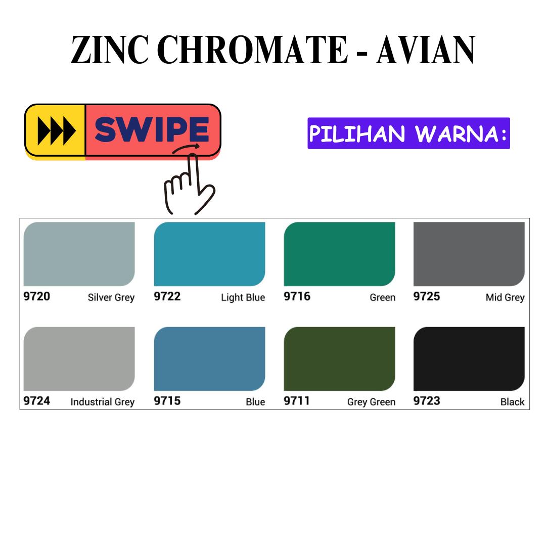 5 KG / AVIAN Cat Dasar Meni Besi Anti Karat Zinc Chromate Primer Kaleng