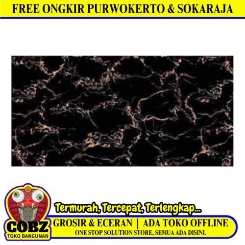 60 CM x 120 CM / SERENITY PORTO BLACK Granit Dinding Kamar Mandi Glossy Dus