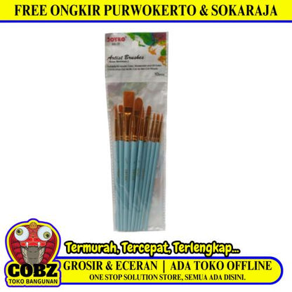 1 MM - 8 MM / JOYKO BR17 Kuas Lukis Tembok Kayu Besi Air Acyrlic Paint Brush Set