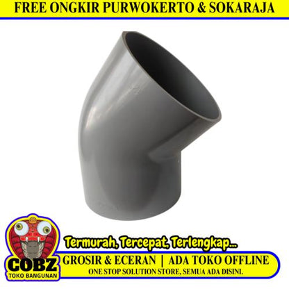 12 IN / RUCIKA D-45L D-45L Elbow Knee Keni 45 Derajat Fitting Pipa PVC