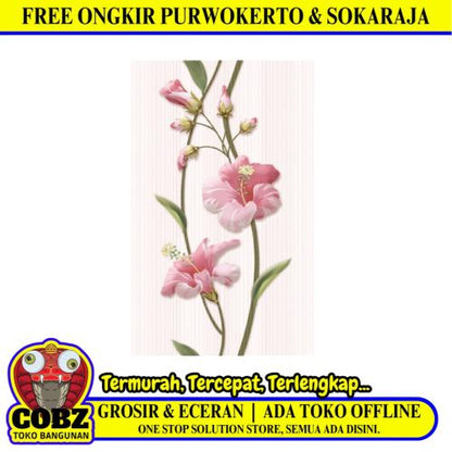 25 CM x 40 CM / UNO VALENTINO Keramik Dinding Kamar Mandi Glossy Pink Dus