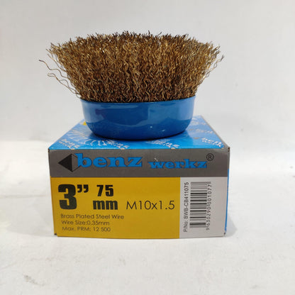 3 IN / BENZ WERKZ Sikat Kawat Mangkok Kuningan Pembersih Karat Kerak