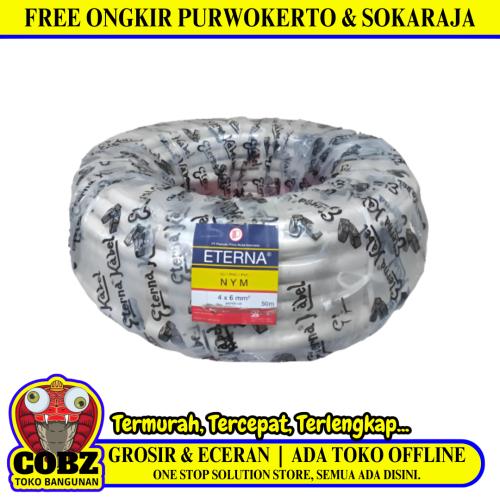 4 INTI x 6 MM x 50 M / ETERNA NYM Tunggal Kabel Tembaga SNI Putih Roll