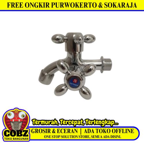 1/2 INCH / NEVADA  Kran Air Cabang Double Shower Mesin Cuci Stainless