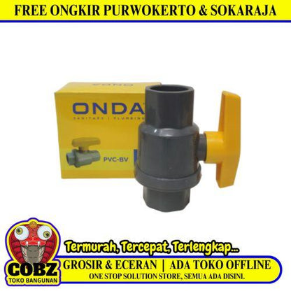 1 IN / ONDA Stop Kran Polos Ball Valve Engkol Plastik PVC