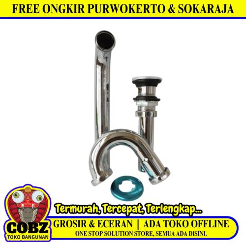1 1/4 IN / COBZ Sifon Leher Angsa Saringan Wastafel Stainless Set