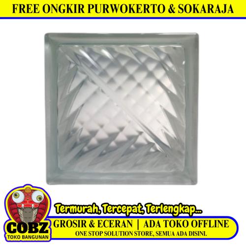 190 MM x 190 MM x 95 MM / MULIA RIPPLE Glassblock Rooster Blok Kaca Biji