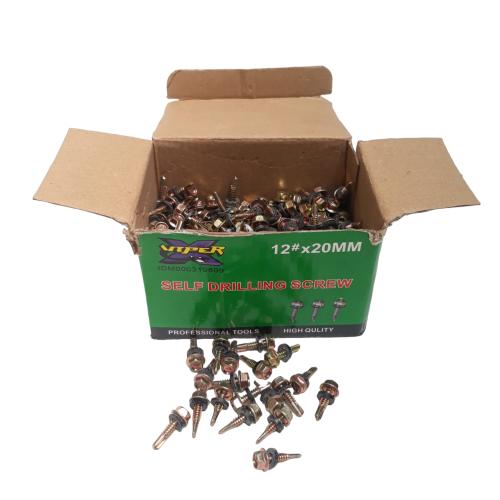 #12 x 20 MM / VIPER Roofing Baut Sekrup Atap Baja Ringan Kuning Dus