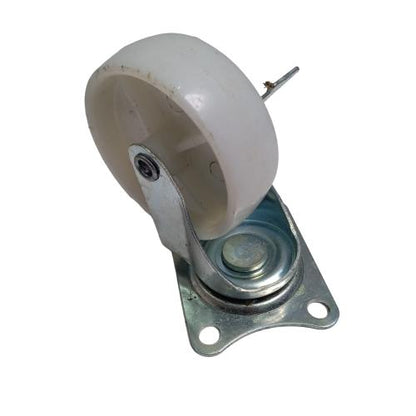 3 IN / TM Roda Hidup Trolly Rem Plat Nylon Putih Rem