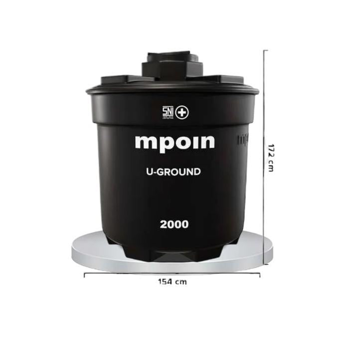 2000 L / MPOIN + UGROUNDUG2000 Water Torrent Tangki Tandon Air PVC Silver Stone + Acc Set