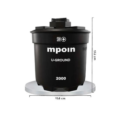 2000 L / MPOIN + UGROUNDUG2000 Water Torrent Tangki Tandon Air PVC Silver Stone + Acc Set
