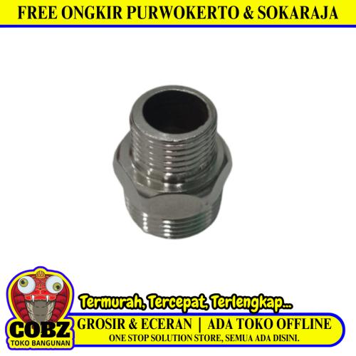 1/2 IN × 3/4 IN / NM Double Nepel Drat Luar Male Thread Stainless