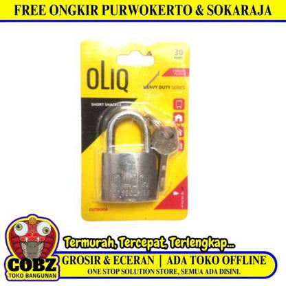 30 MM / OLIQ Gembok Pintu Pagar Padlock Anti Maling Leher Pendek