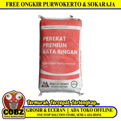40 KG / MORTAR MERAPI Semen Instant Perekat Bata Ringan Sak