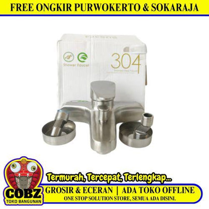 1/2 IN / SUS 304 Stop Kran Air Shower Panas Dingin Stainless