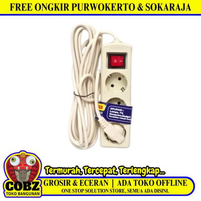 3 LUBANG x 500 CM / SUNSAFE Stop Kontak Colokan Terminal Kabel 5 M