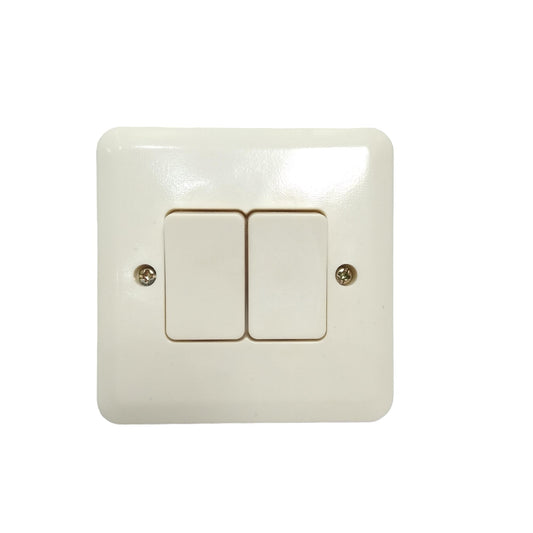 DEXTA Saklar Ganda Double Seri 2 Gang Tanam IB Inbow Putih