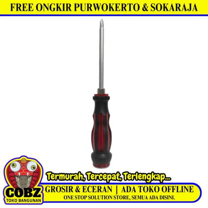 5 IN / BONUCCI Obeng Screwdriver Two Way Bolak Balik Plus Minus 2 In 1 Gagang Karet