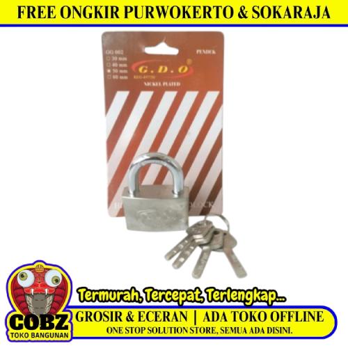 50 MM / GDO REG-497750 Gembok Pintu Pagar Padlock Anti Maling Leher Pendek