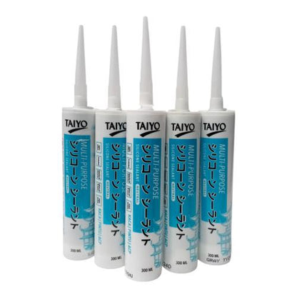 300 ML / TAIYO Lem Silicone Sealant Kaca Akrilik Neutral Botol - (Grey)