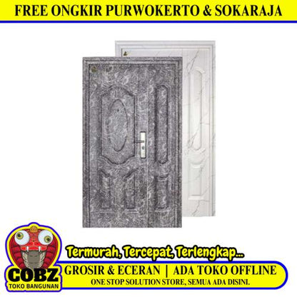 5 CM x 120 CM x 210 CM / FORTRESS MRBL FORT 120.10 MOM & SON Pintu Kamar Mandi Baja Putih Set