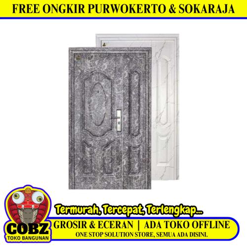 5 CM x 120 CM x 210 CM / FORTRESS MRBL FORT 120.10 MOM & SON Pintu Kamar Mandi Baja Putih Set