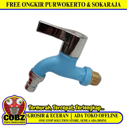 1/2 IN / ISCO Kran Air Tembok Taman Kamar Mandi Plastik Biru PVC