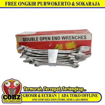 6 MM - 22 MM / DIAMOND Kunci Pas 2 Sisi Open End Wrench 8 Pcs Set