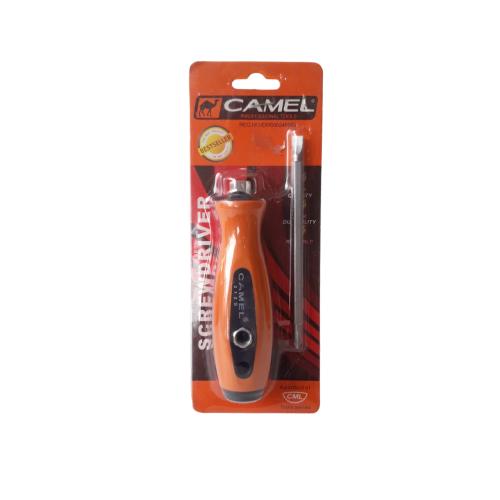 4 IN / CAMEL 01 Obeng Screwdriver Two Way Bolak Balik Plus Minus 2 In 1 Gagang Karet