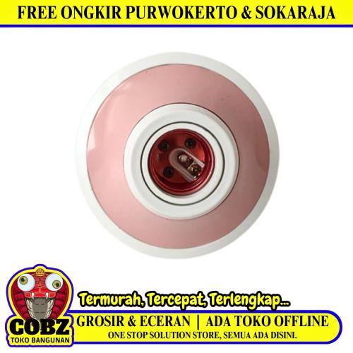 DEXTA Fitting Tempat Lampu Plafon Atap Tempel Kotak Besar Pink