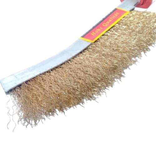 9IN / CARL SCHLIEPER Sikat Kawat Bengkok Kuningan Karat Gagang Plastik