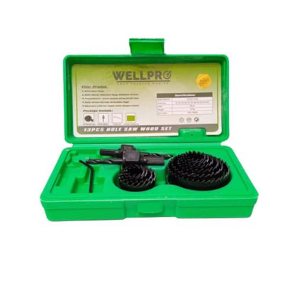 19 - 64 MM / WELLPRO TCT Hole Saw Mata Bor Hidroponik Pelubang Kayu 13 Pcs Set