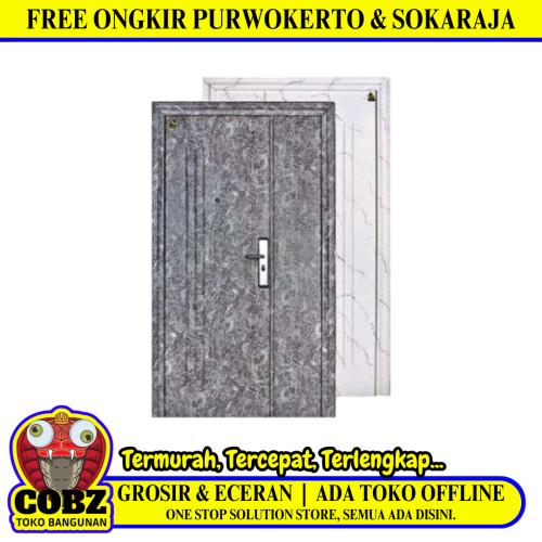 5 CM x 120 CM x 210 CM / FORTRESS MRBL FORT 120.12 MOM & SON Pintu Kamar Mandi Baja Putih Set