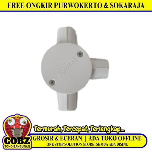 5/8 IN / TM Tee Dus Cabang 3 Way Tempat Kabel Plastik PVC Putih