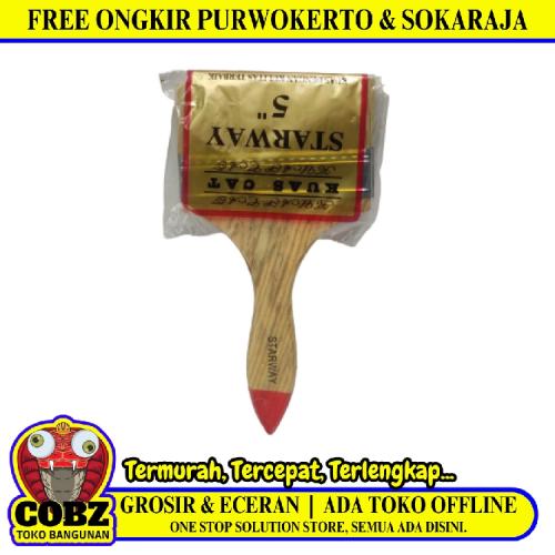 5 IN / STARWAY Kuas Cat Tembok Kayu Besi Air Acyrlic Paint Brush