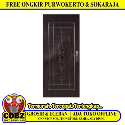 4 CM x 80 CM x 200 CM / FORTRESS METAL 80.04 SINGLE DOOR Pintu Baja Coklat Set