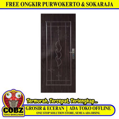 4 CM x 80 CM x 200 CM / FORTRESS METAL 80.04 SINGLE DOOR Pintu Baja Coklat Set
