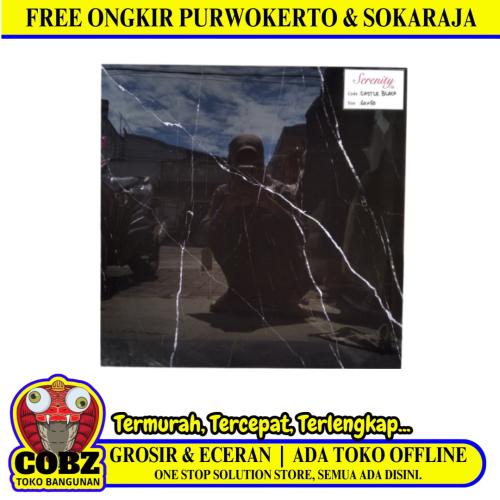 60 CM x 60 CM / SERENITY CASTLE BLACK Granit Lantai Rumah Glossy Dus